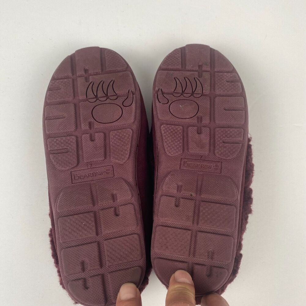 BEARPAW Women Moccasin Comfortable & Light-Weight Slipper/Shoe Size 7 Wool Wine - Picture 12 of 14